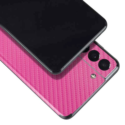 Pink Carbon Fiber Specialty Material Galaxy S21 Plus 5G Skin